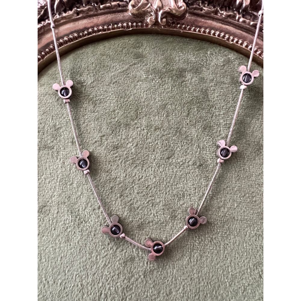 Rare Vintage Disney Mickey Mouse Necklace Silver Tone 16”